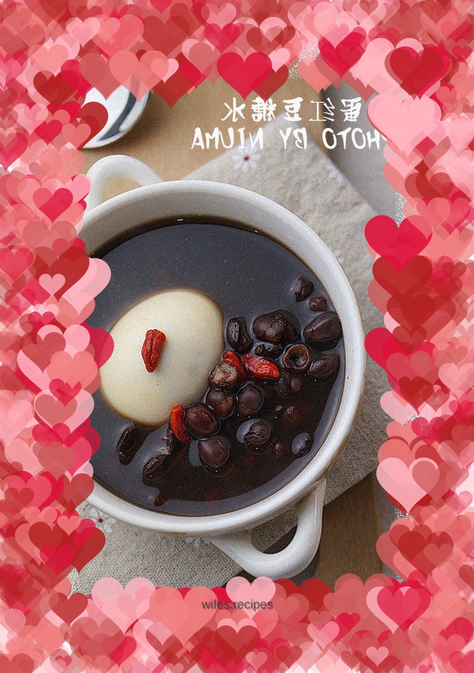 Egg red bean syrup