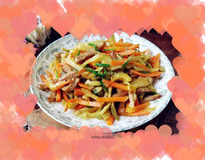 Stir-fried shredded pork with pickled mustard