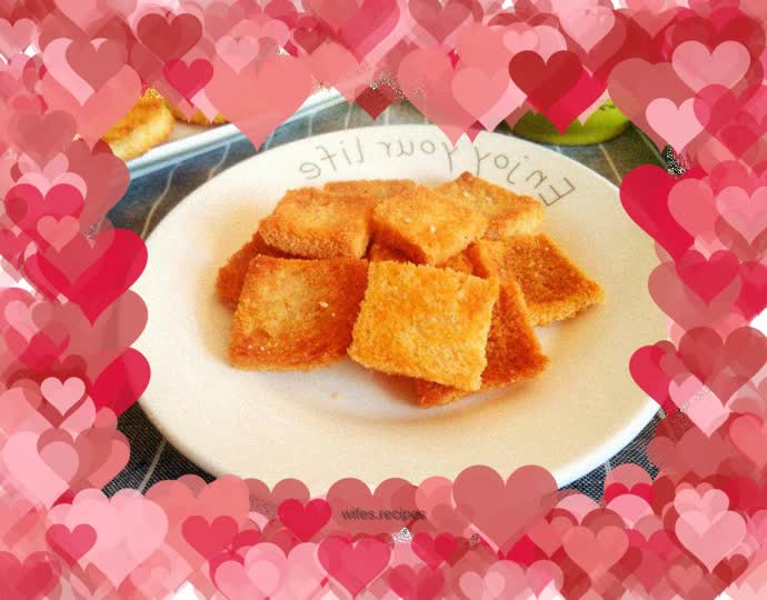 Crispy steamed bun slices