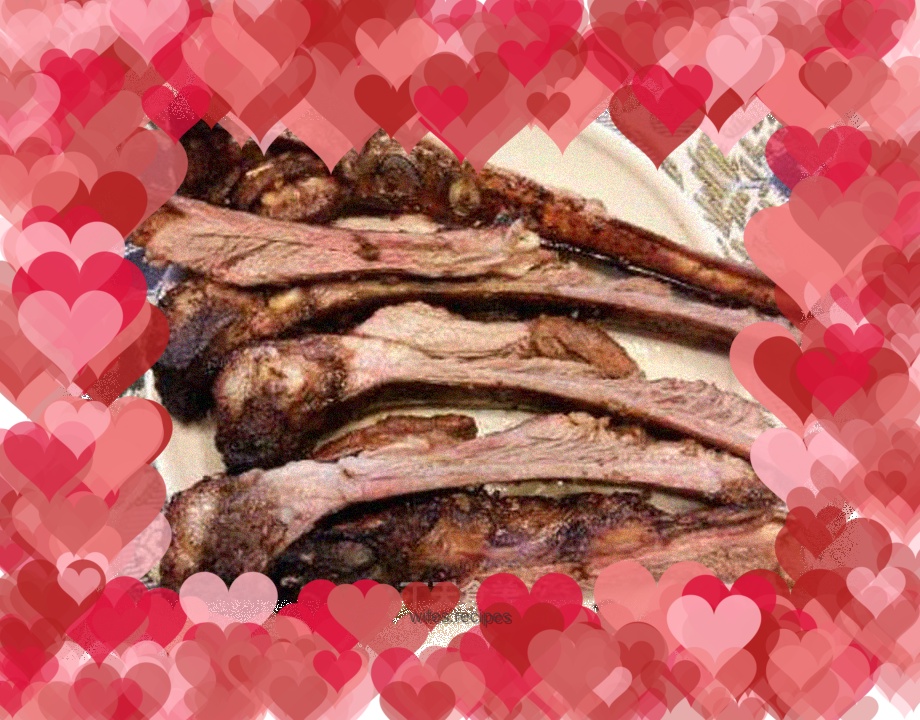 Grilled lamb chops with sauce