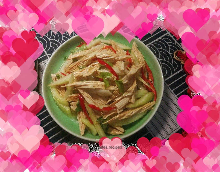 Celery mixed with yuba