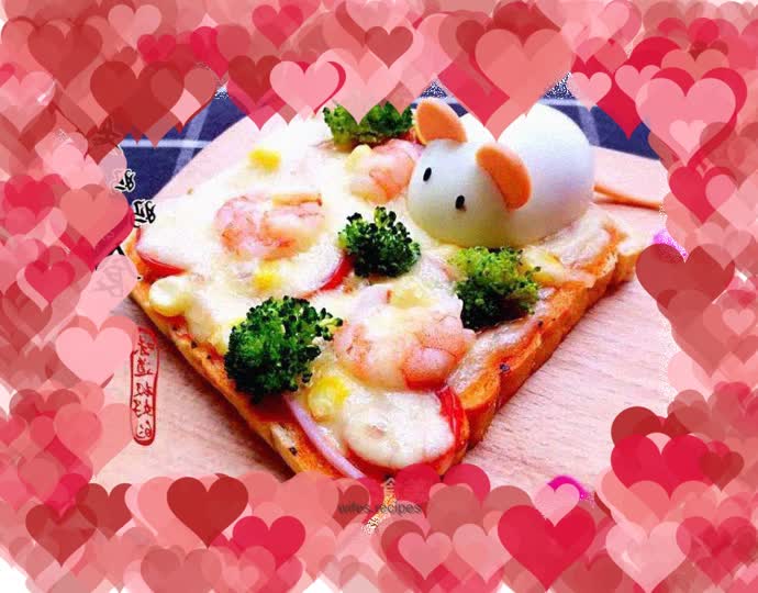 Super quick pizza~Toasted shrimp pizza