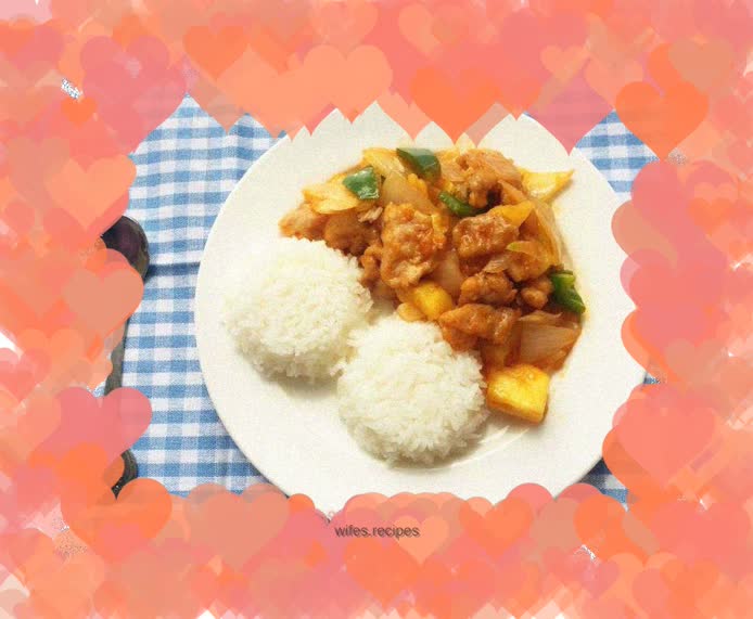 Fried pork with pineapple