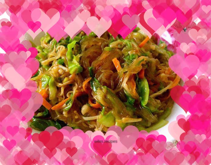 Cabbage with Vermicelli in Oyster Sauce