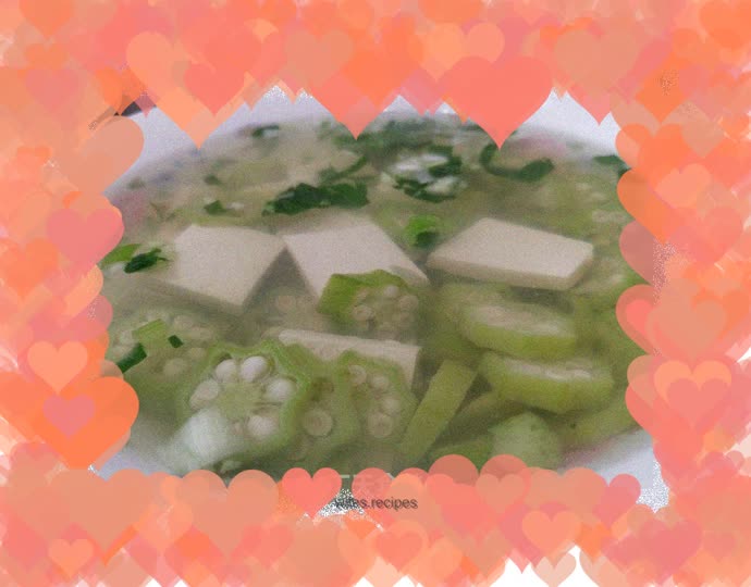 Okra and tofu soup