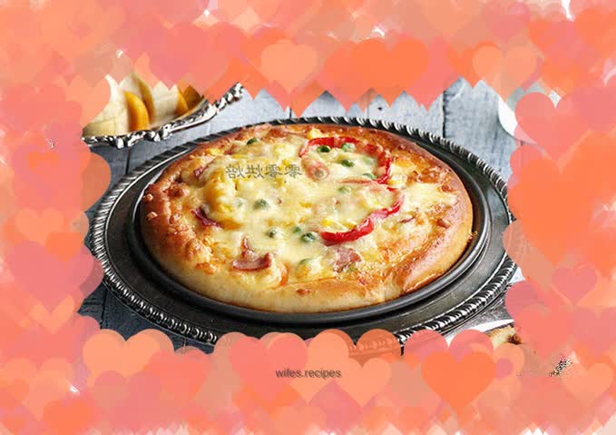 Thick-crust shrimp and bacon pizza