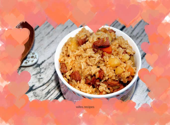 Braised rice with sausage and potatoes