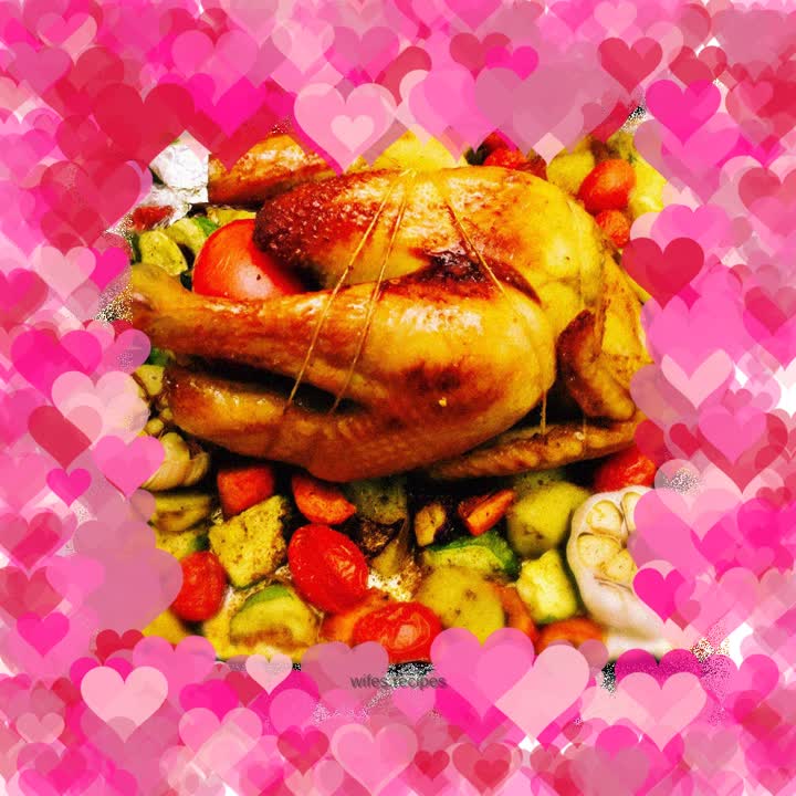Colorful roast chicken