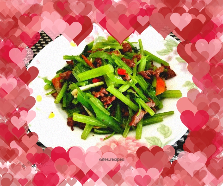Stir-fried beef with celery