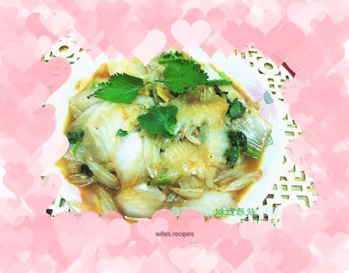 Vegetarian fried cabbage slices