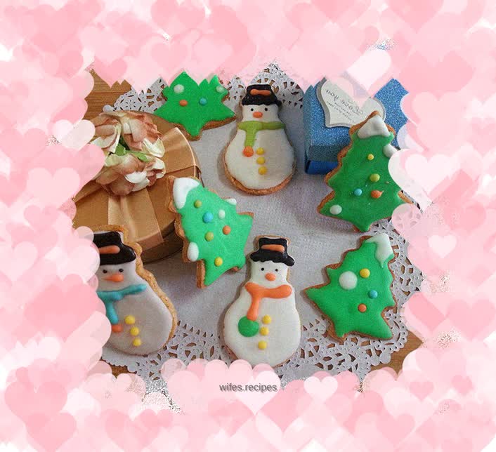 Christmas Frosted Almond Cookies