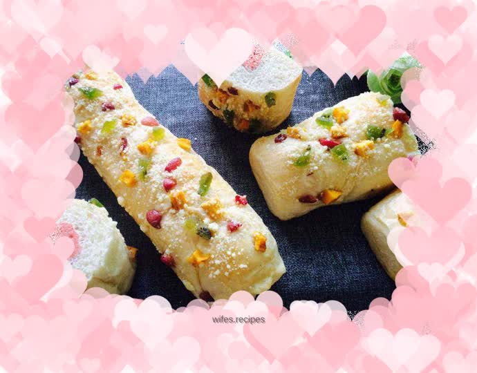 Cake filled fruit and vegetable bread