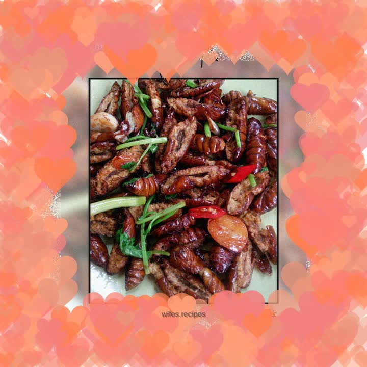 Stir-fried silkworm pupae
