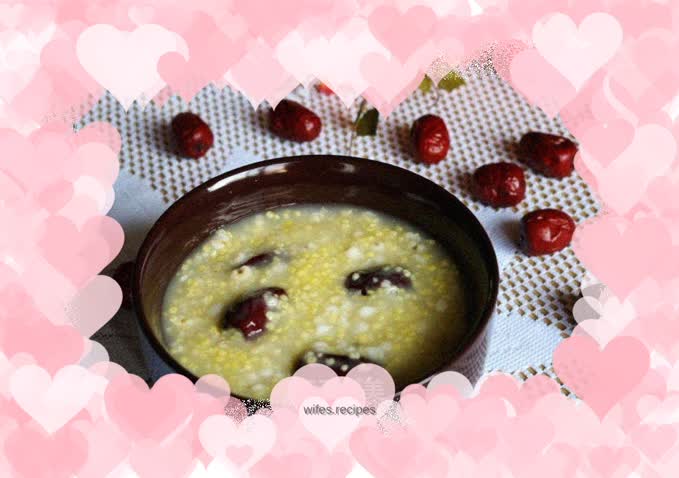 Red dates, barley and millet porridge