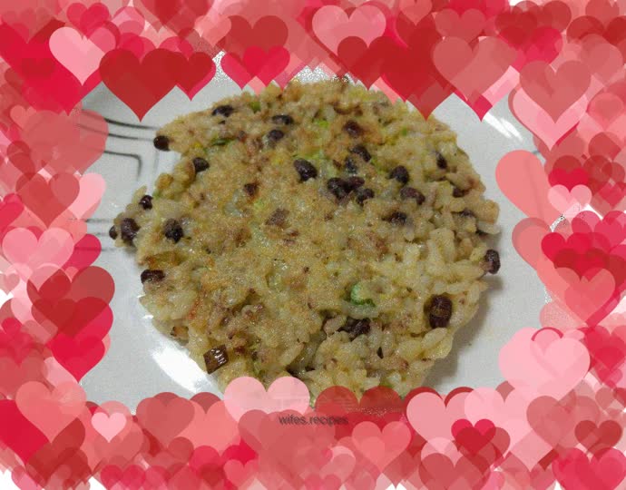 Pan-fried red bean and rice cake