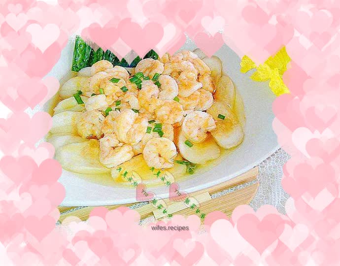Steamed Shrimp with King Oyster Mushroom