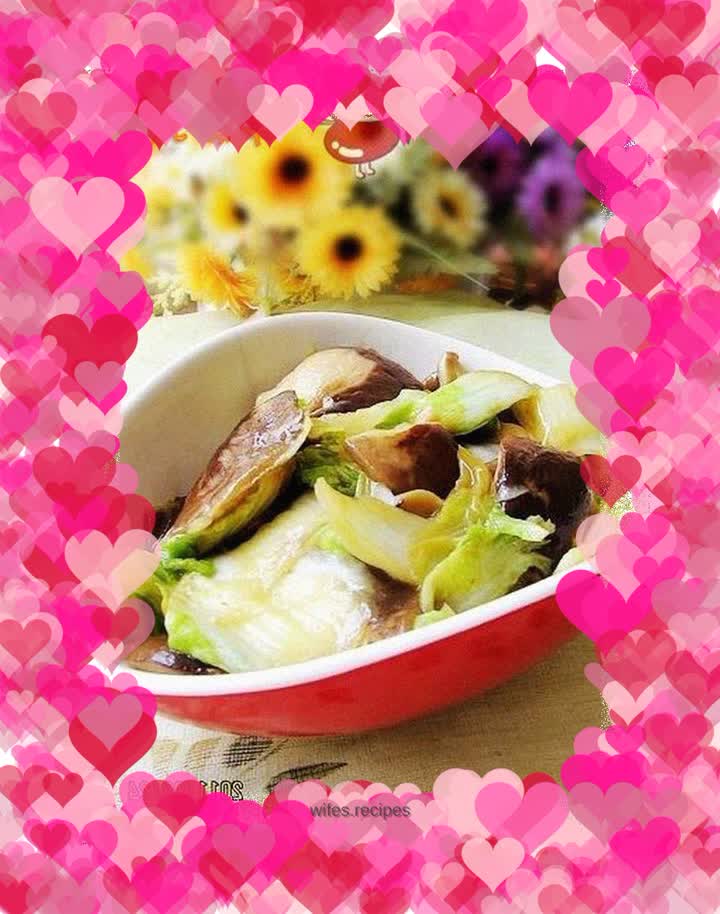 Braised cabbage with mushrooms