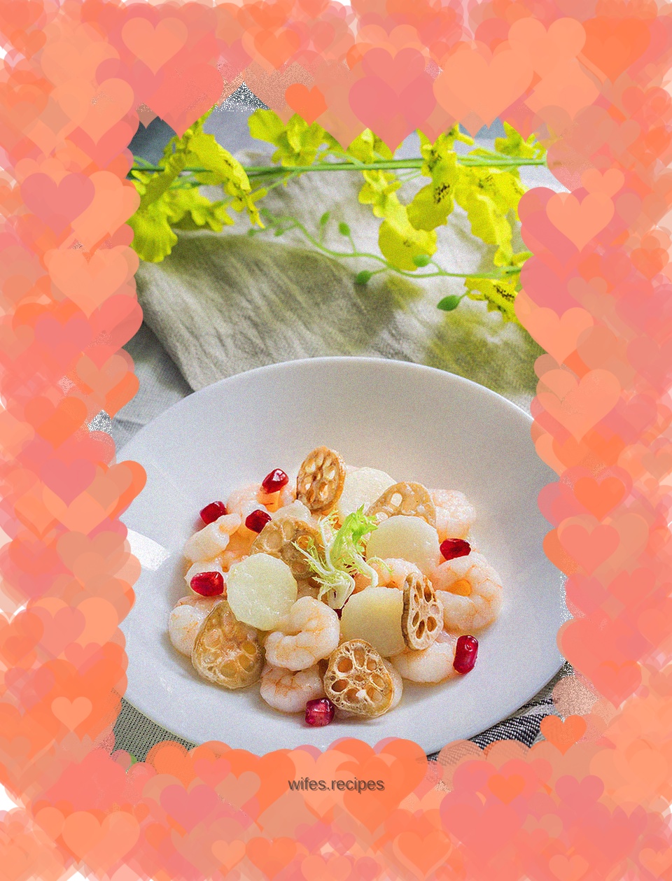 Fried water chestnuts with shrimps