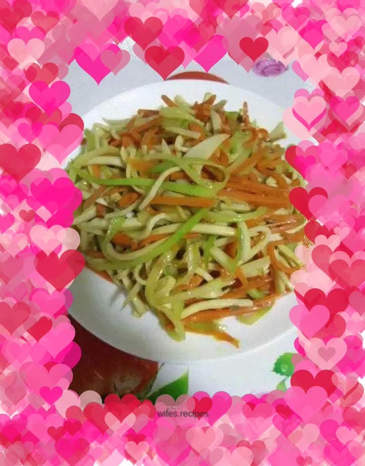 Fried Green Silk with Pleurotus Eryngii