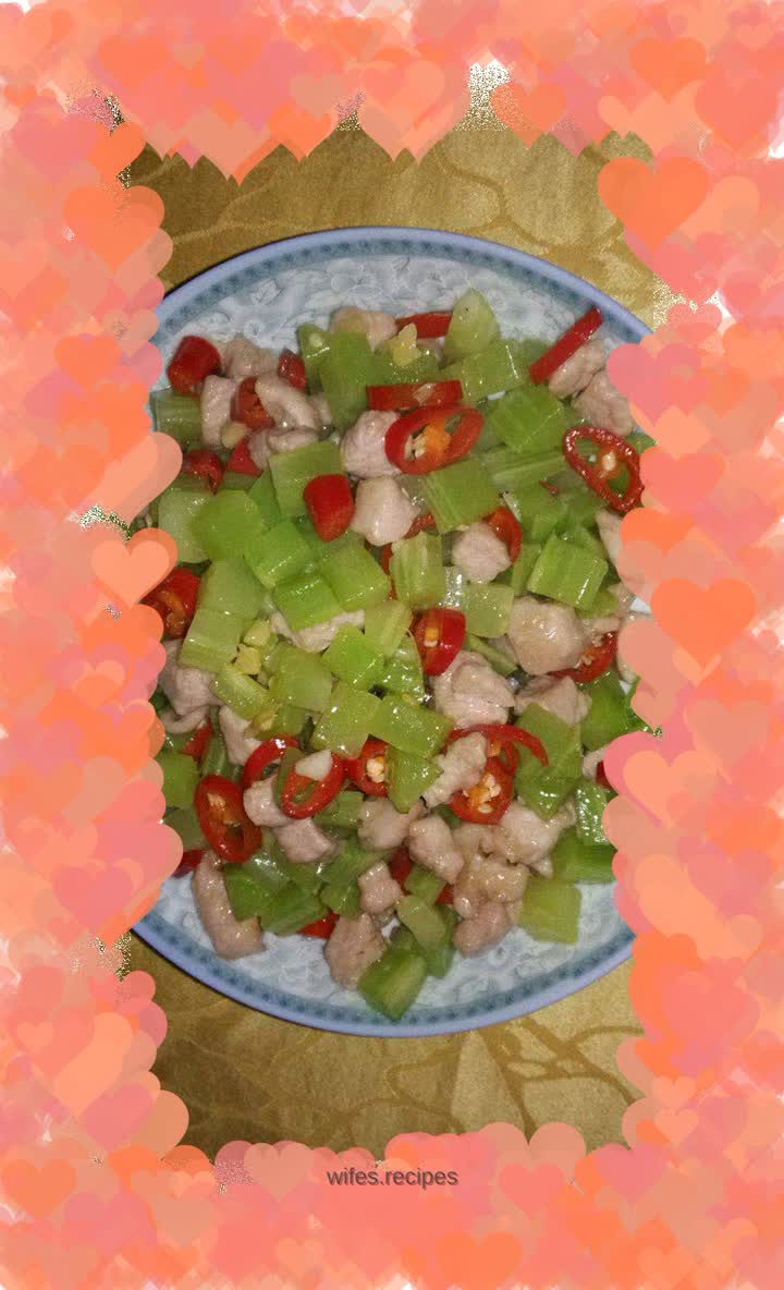 Refreshing stir-fried diced pork with diced bamboo shoots