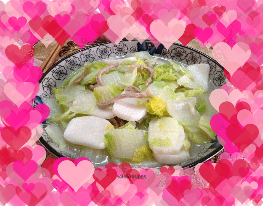 Stir-fried Shredded Pork with Baby Cabbage and Rice Cake