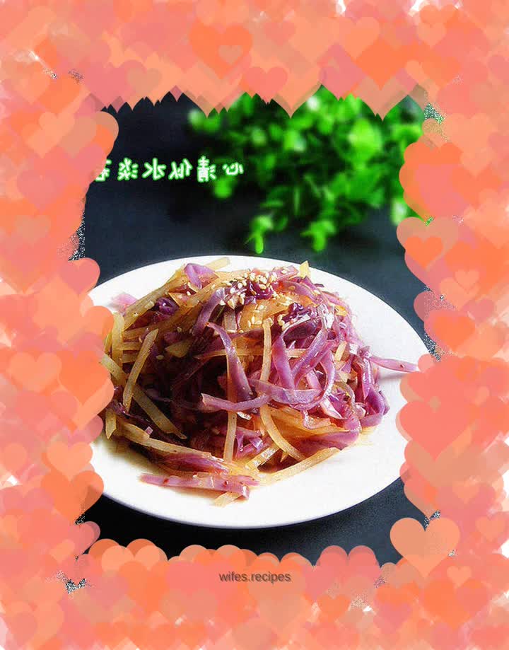 5-minute quick vegetable mix——————【Stir-fried shredded cabbage and potatoes】