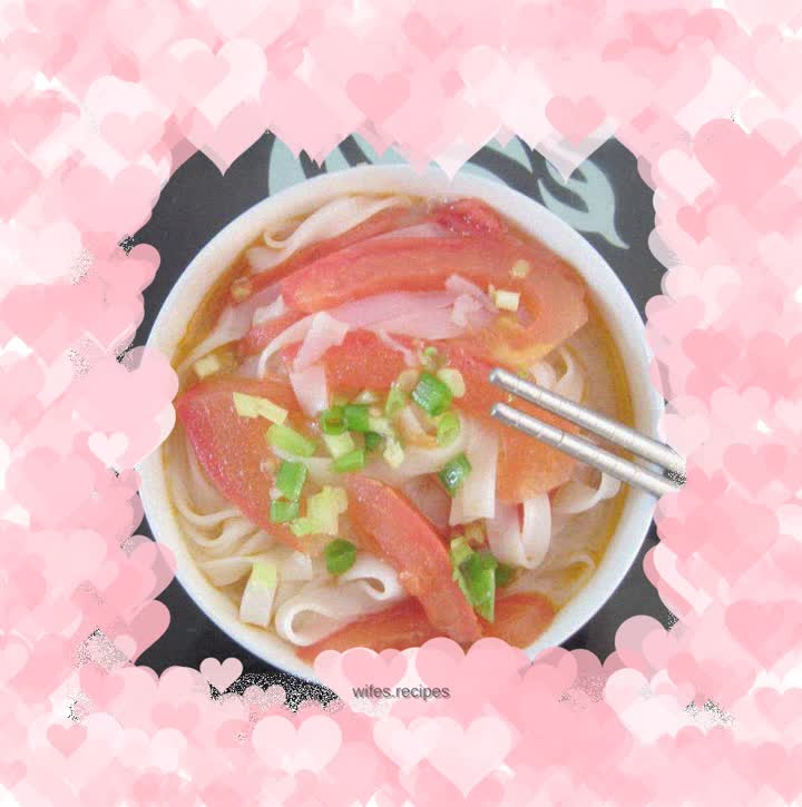 Tomato soup rice noodles
