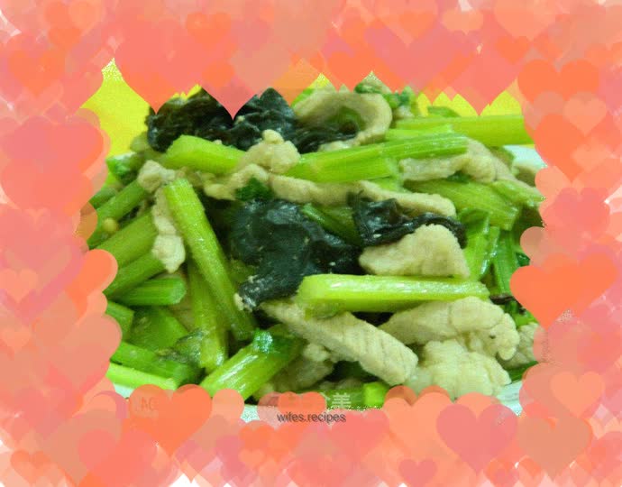 Celery shredded pork