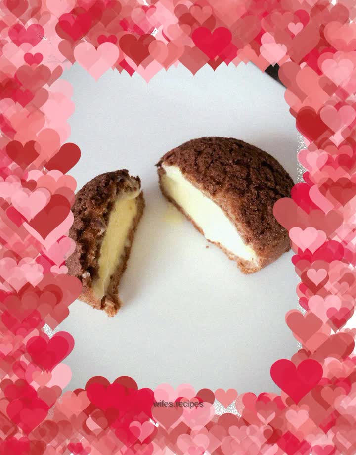 Chocolate pastry puffs (with custard sauce recipe)