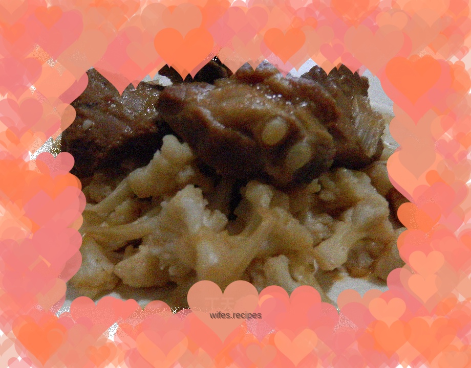 Pork ribs and roasted cauliflower