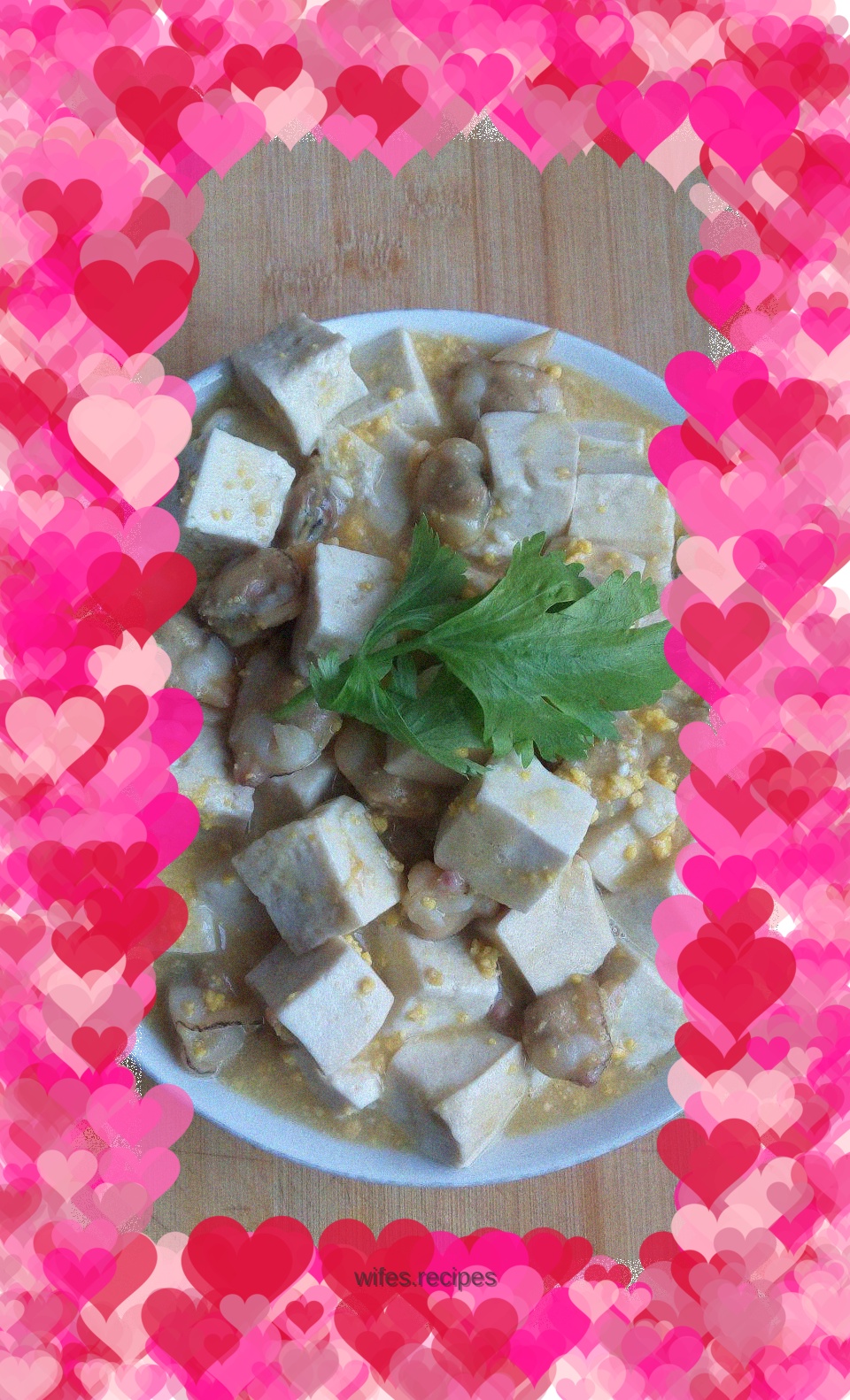 Stewed tofu with white clams