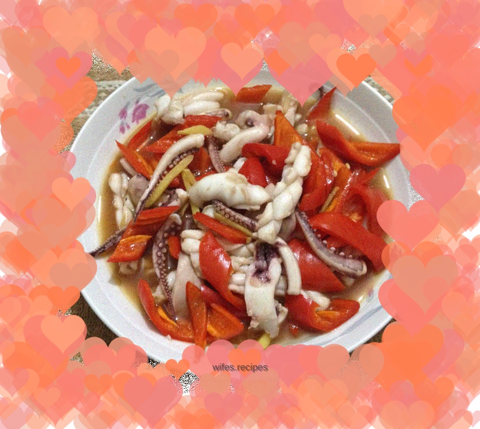 Fried squid with red pepper