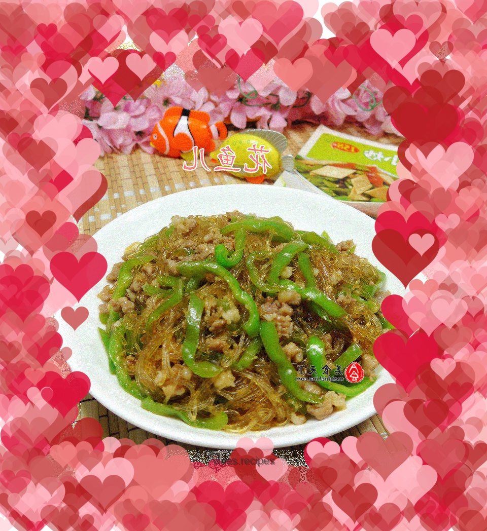 Stir-fried vermicelli with pepper and minced pork