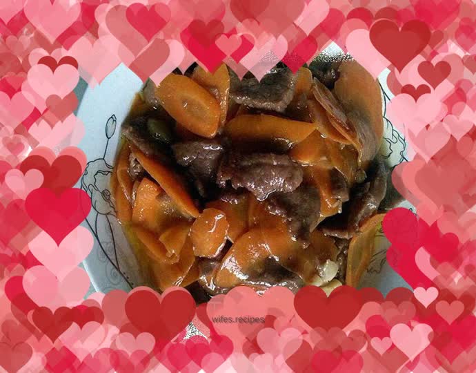Stir-fried beef with carrots