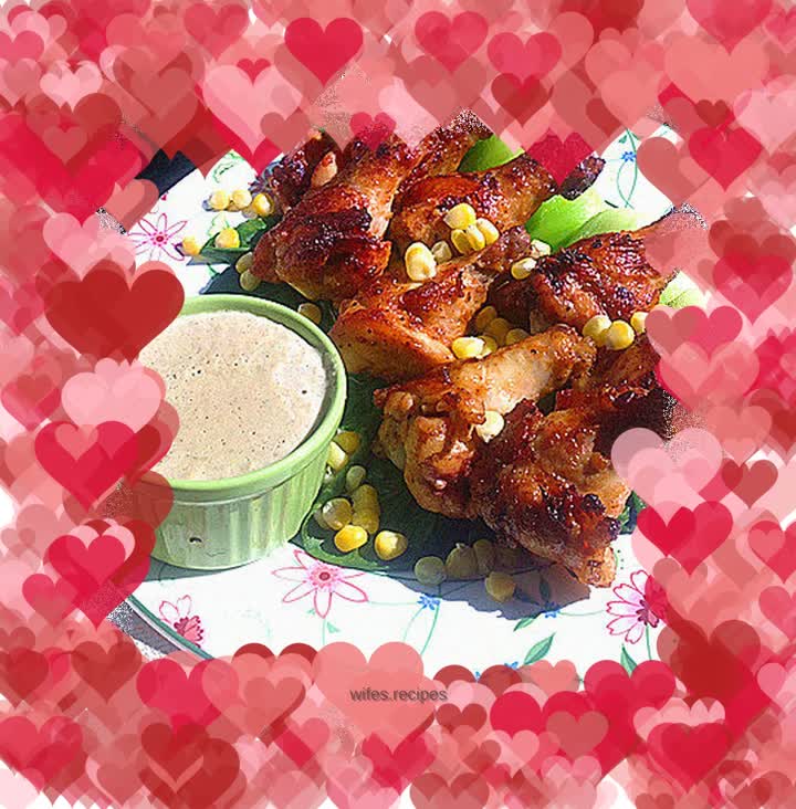 Fried wings with cream sauce