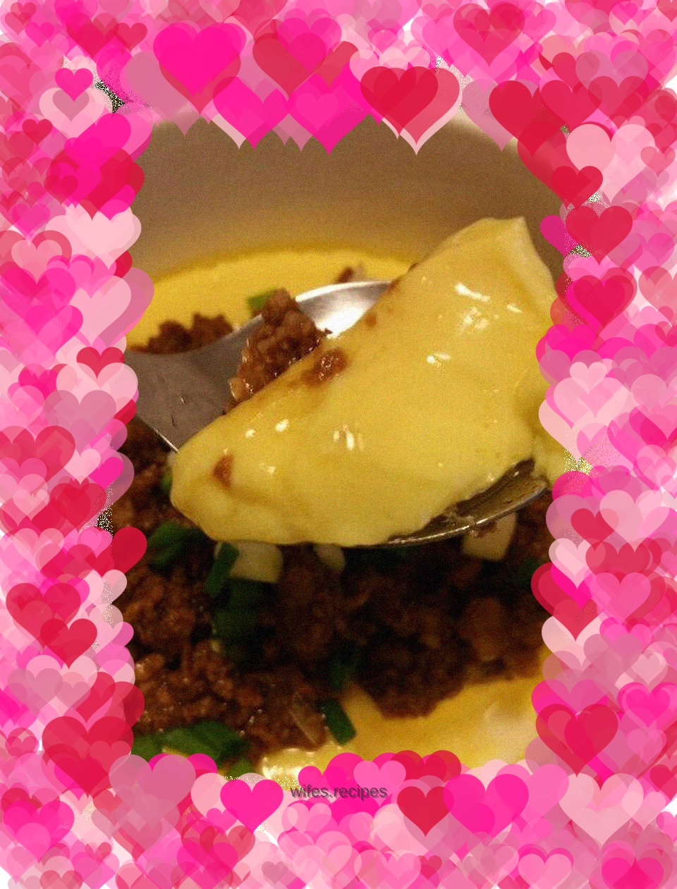 Steamed egg with minced meat