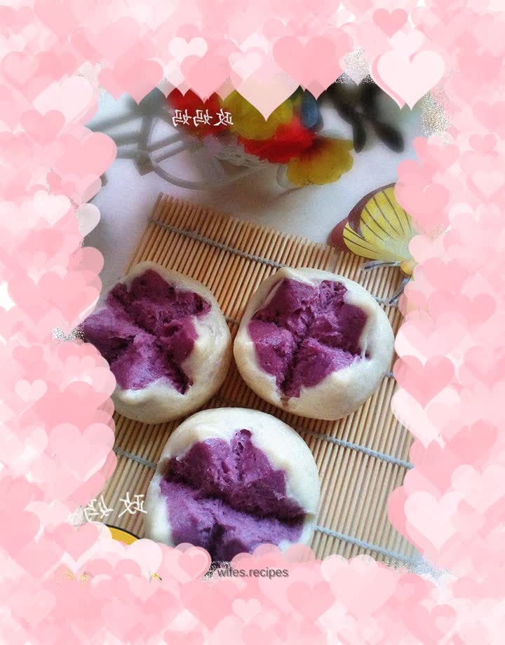 【Shandong】Purple Sweet Potato Blossom Steamed Buns
