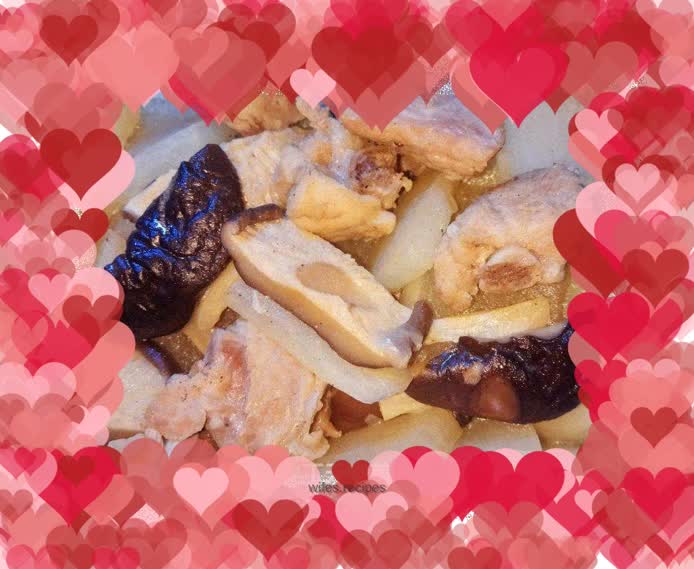 Braised pork ribs with five spice radish