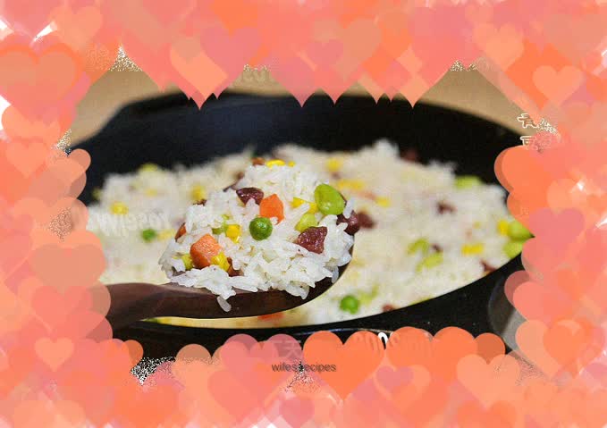 Iron pot sausage and vegetable rice--rice