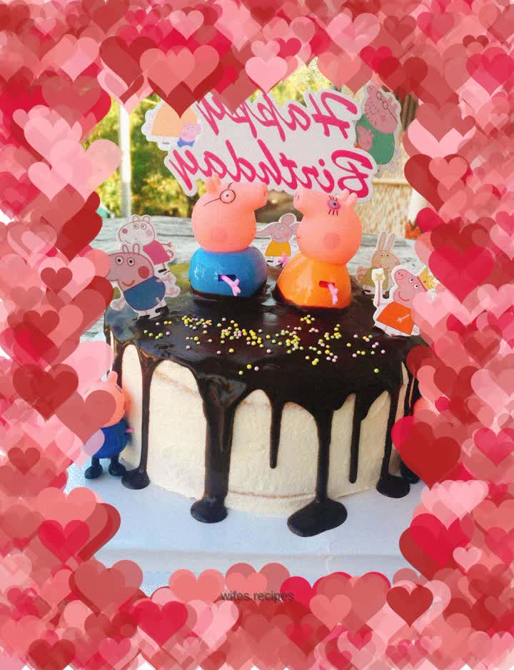 Peppa Pig Glazed Birthday Cake