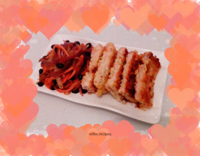 Pan-fried garlic pork chops (eating method 1)