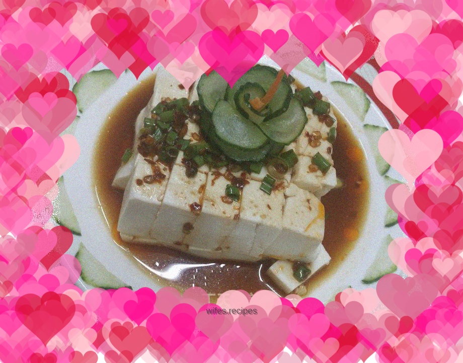 Tofu mixed with green onions