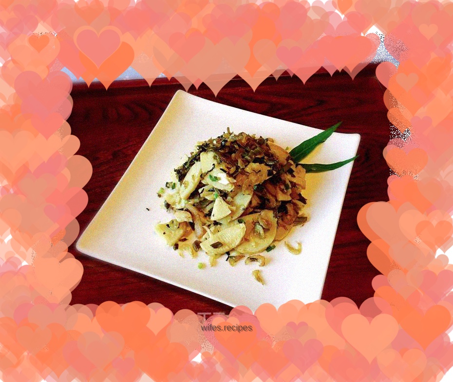 Stir-fried spring bamboo shoots with pickled cabbage and dried shrimps