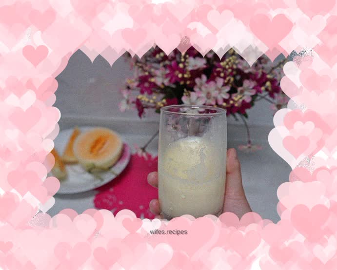 Yogurt and melon juice, yogurt and melon juice