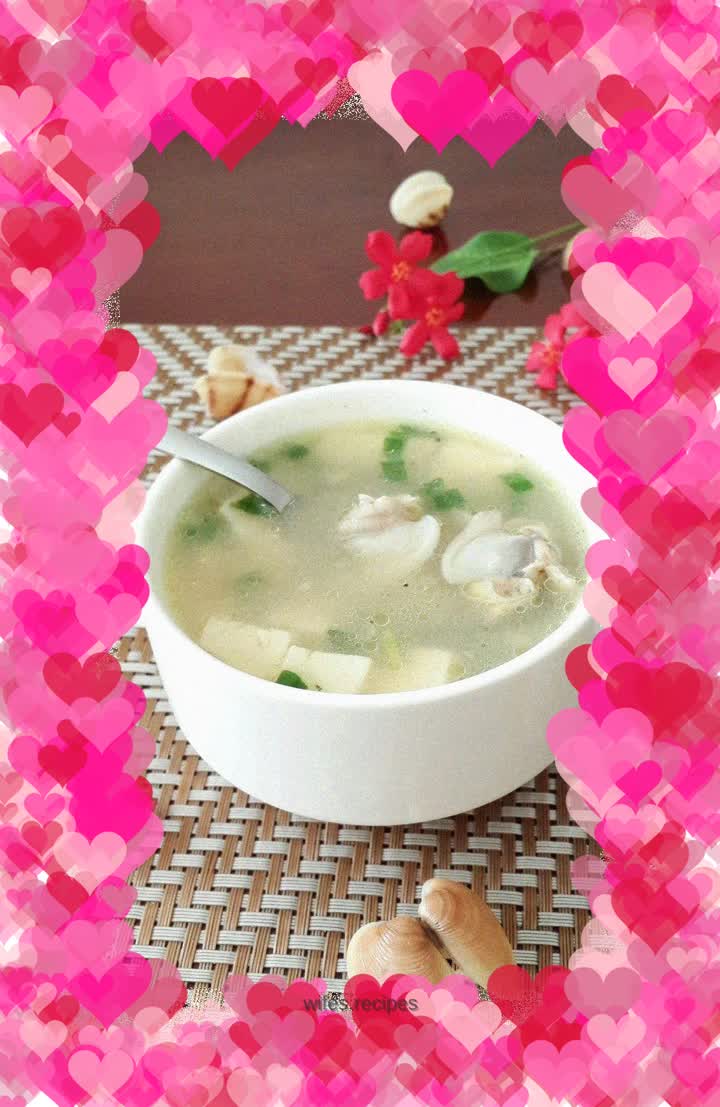 Clam tofu soup