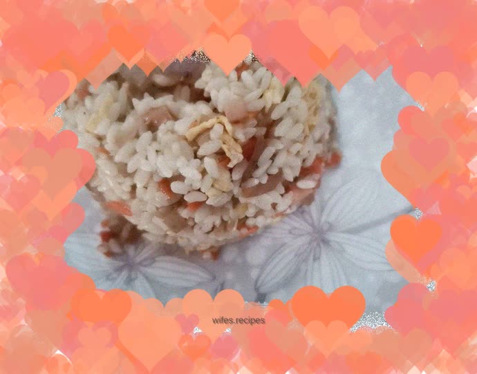 Onion, carrot and egg fried rice