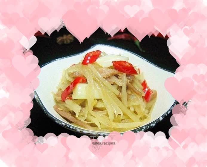 Home cooking - fried pork with shredded potatoes
