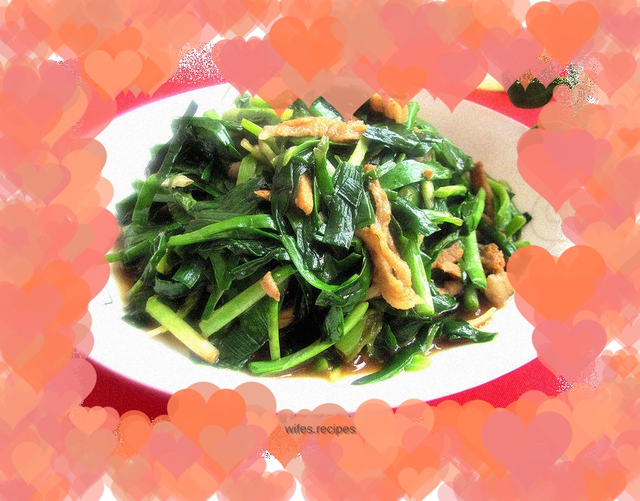 Simple side dish---Stir-fried shredded pork with leeks