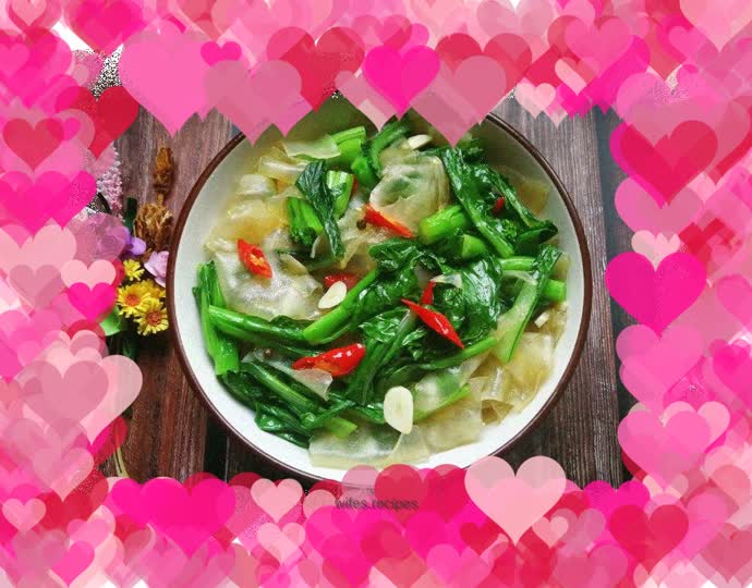 Braised cabbage core with vermicelli