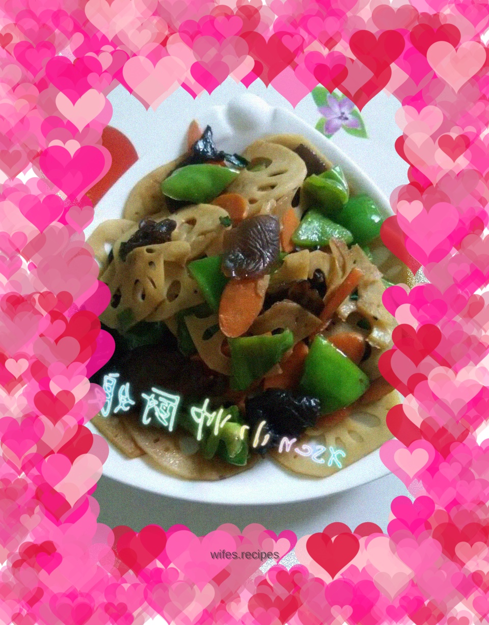 Colorful lotus root slices